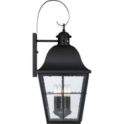 Quoizel Millhouse 13in 4-Light Outdoor Lantern | Traditional Mystic Black and Clear Seedy Glass | Front Porch & Entryway | Model MHE8412K