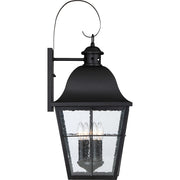 Quoizel Millhouse 13in 4-Light Outdoor Lantern | Traditional Mystic Black and Clear Seedy Glass | Front Porch & Entryway | Model MHE8412K