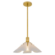 Quoizel Milton 17.5in 1-Light Pendant | Modern Light Gold and Etched White Glass | Kitchen & Dining Room | 17.5 x 17.5 x 9.75 in | Model MILT1817LG