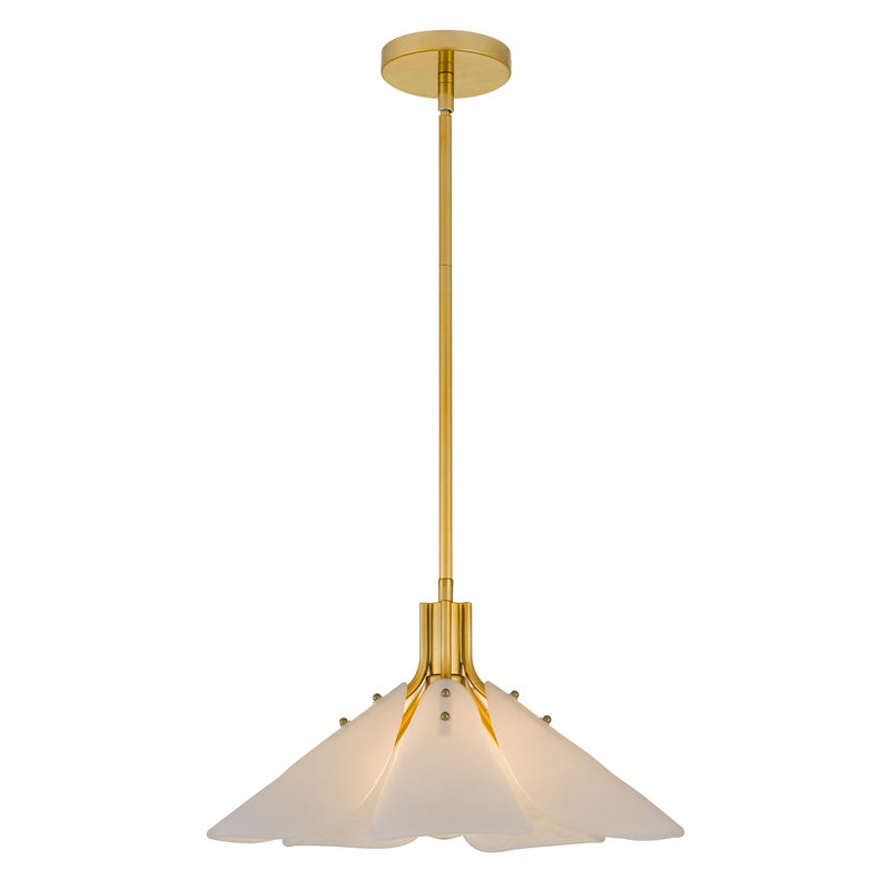 Quoizel Milton 17.5in 1-Light Pendant | Modern Light Gold and Etched White Glass | Kitchen & Dining Room | 17.5 x 17.5 x 9.75 in | Model MILT1817LG