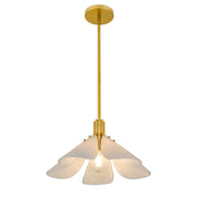 Quoizel Milton 17.5in 1-Light Pendant | Modern Light Gold and Etched White Glass | Kitchen & Dining Room | 17.5 x 17.5 x 9.75 in | Model MILT1817LG