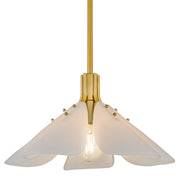 Quoizel Milton 17.5in 1-Light Pendant | Modern Light Gold and Etched White Glass | Kitchen & Dining Room | 17.5 x 17.5 x 9.75 in | Model MILT1817LG