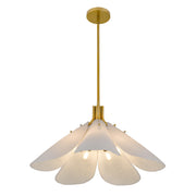Quoizel Milton 25.25in 5-Light Pendant | Modern Light Gold and Etched White Glass | Dining Room & Foyer | 25.25 x 25.25 x 14 in | Model MILT2825LG