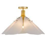 Quoizel Milton 25.25in 5-Light Pendant | Modern Light Gold and Etched White Glass | Dining Room & Foyer | 25.25 x 25.25 x 14 in | Model MILT2825LG