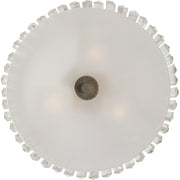 Quoizel Mirage 15.25in 3-Light Semi-Flush Mount | Glam Vintage Gold and Clear Crystal Glass | Bedroom & Hallway | Model MIR1715VG
