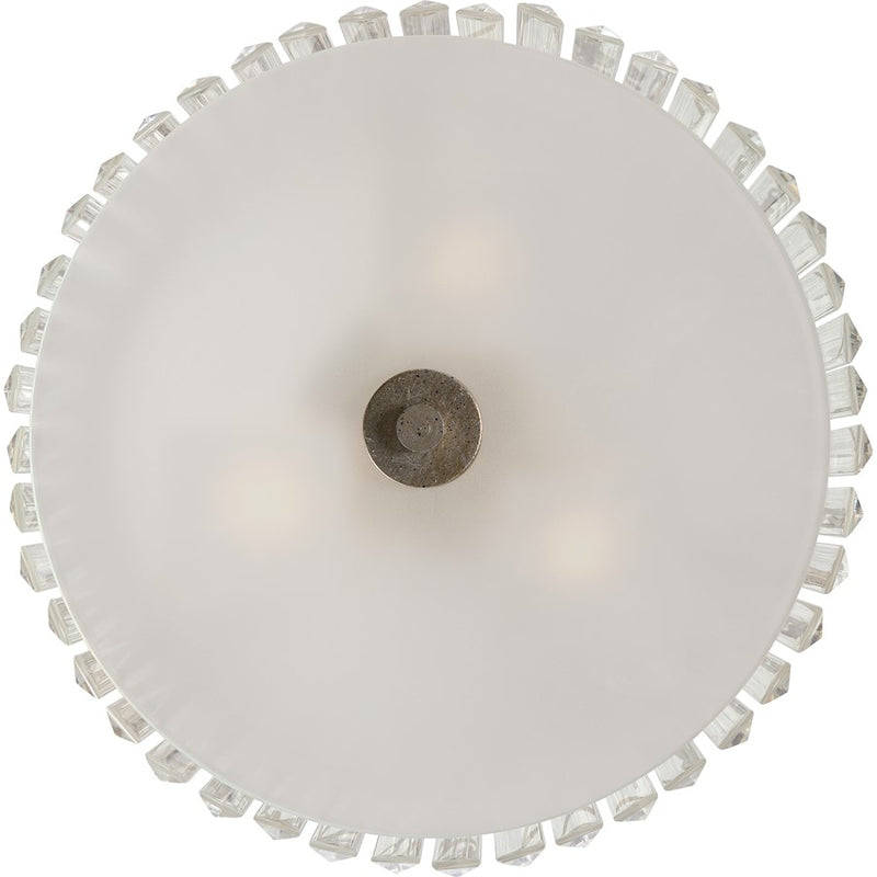 Quoizel Mirage 15.25in 3-Light Semi-Flush Mount | Glam Vintage Gold and Clear Crystal Glass | Bedroom & Hallway | Model MIR1715VG