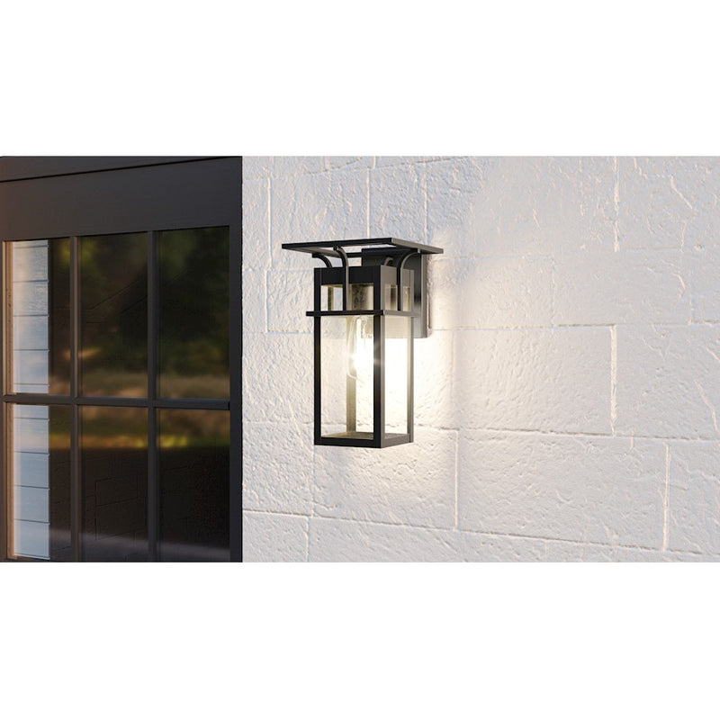 Quoizel Markley 1 Light Outdoor Lantern, Earth Black/Clear