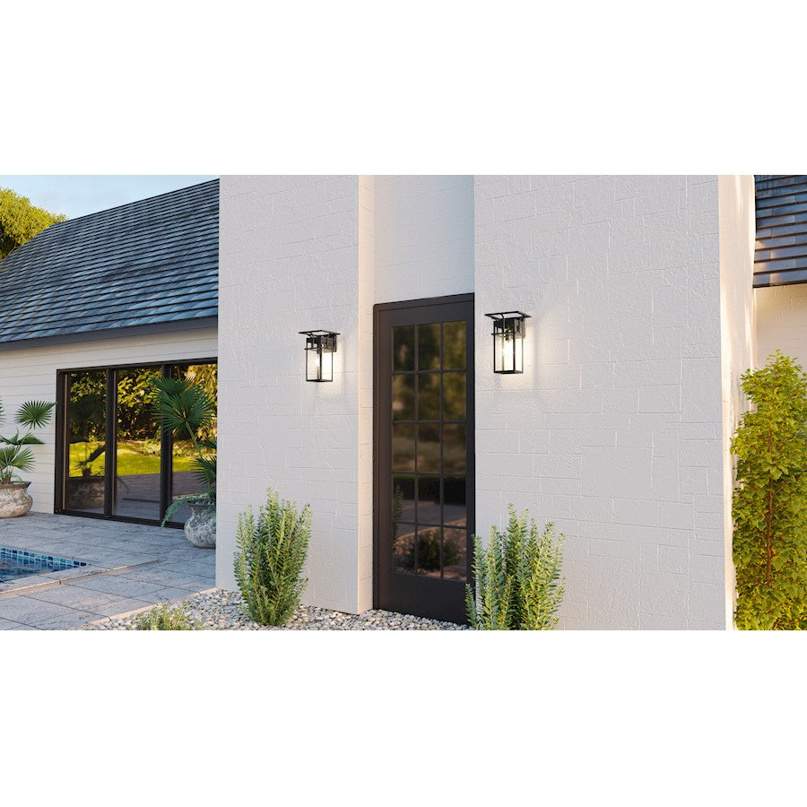 Quoizel Markley 1 Light Outdoor Lantern, Earth Black/Clear