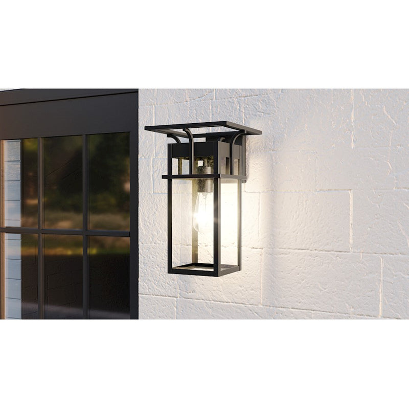 Quoizel Markley 1 Light Outdoor Lantern, Earth Black/Clear