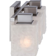 Quoizel Melody 24in 3-Light Vanity Light | Modern Brushed Nickel and White Textured Glass | Bathroom Vanity | 24 x 5.5 x 6.5 in | Model MLD8603BN