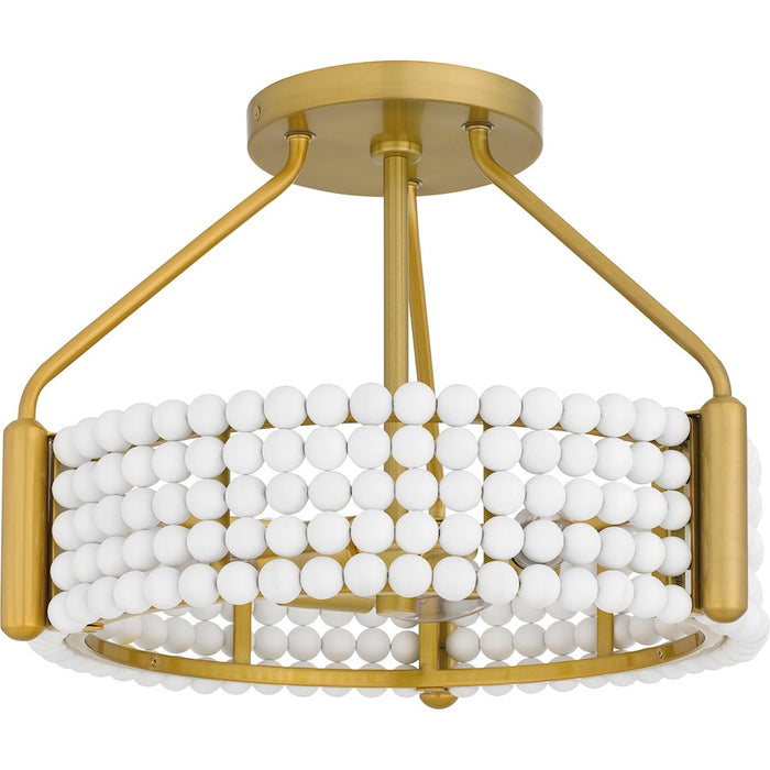 Quoizel Molly 3 Light Semi-Flush Mount, Brushed Gold