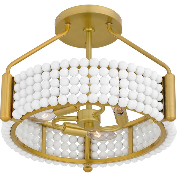 Quoizel Molly 3 Light Semi-Flush Mount, Brushed Gold