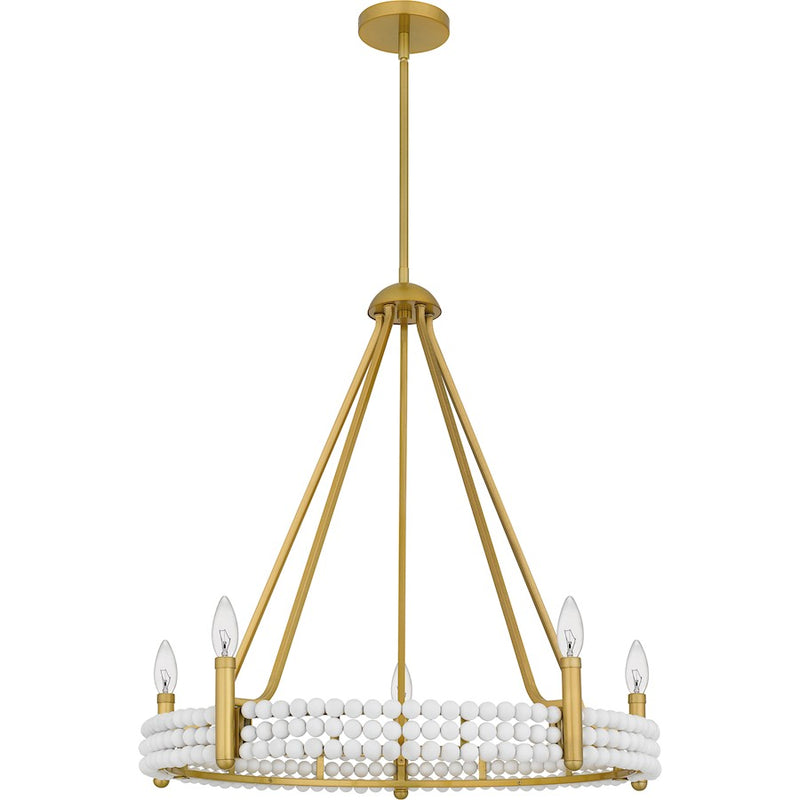 Quoizel Molly 5 Light Chandelier, Brushed Gold
