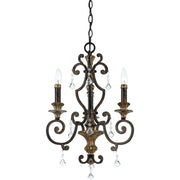 Quoizel Marquette 17in 3-Light Chandelier | Heirloom Steel and Crystal | Dining Room & Foyer | 17 x 17 x 24 in | Model MQ5003HL