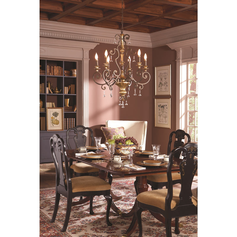 Quoizel Marquette 28in 6-Light Chandelier | Heirloom Bronze and Crystal Steel | Dining Room & Foyer | 28 x 28 x 38 in | Model MQ5006HL