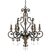 Quoizel Marquette 32in 9-Light Chandelier | Heirloom Bronze and Crystal Steel | Dining Room & Foyer | 32 x 32 x 41 in | Model MQ5009HL
