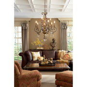 Quoizel Marquette 32in 9-Light Chandelier | Heirloom Bronze and Crystal Steel | Dining Room & Foyer | 32 x 32 x 41 in | Model MQ5009HL