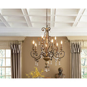 Quoizel Marquette 32in 9-Light Chandelier | Heirloom Bronze and Crystal Steel | Dining Room & Foyer | 32 x 32 x 41 in | Model MQ5009HL