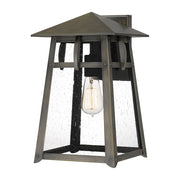 Quoizel Merle 1 Light 15" Outdoor Lantern, Burnished Bronze/Seeded