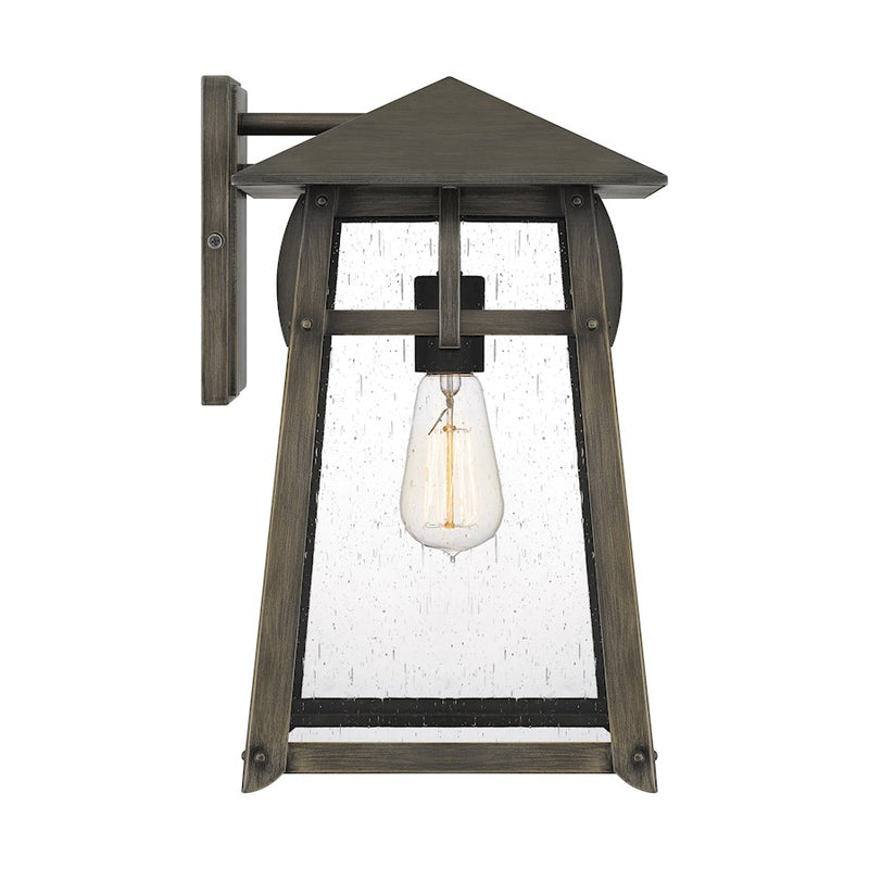 Quoizel Merle 1 Light 15" Outdoor Lantern, Burnished Bronze/Seeded