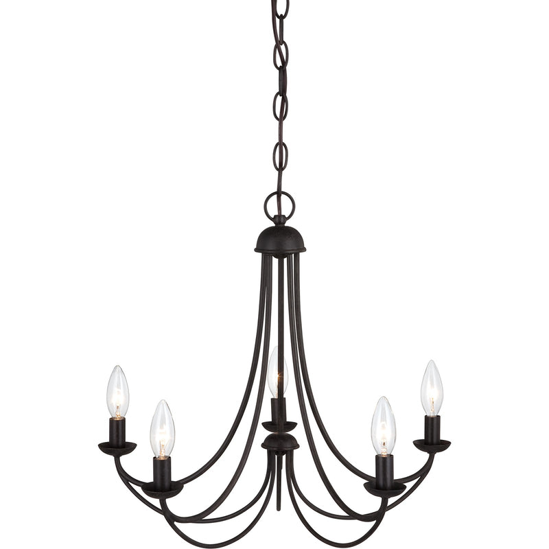 Quoizel Mirren 21in 5-Light Chandelier | Transitional Imperial Bronze Steel | Dining Room & Kitchen Island | 21 x 21 x 18 in | Model MRN5005IB