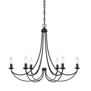 Quoizel Mirren 28in 6-Light Chandelier | Transitional Imperial Bronze Steel | Dining Room & Foyer | 28 x 28 x 23 in | Model MRN5006IB