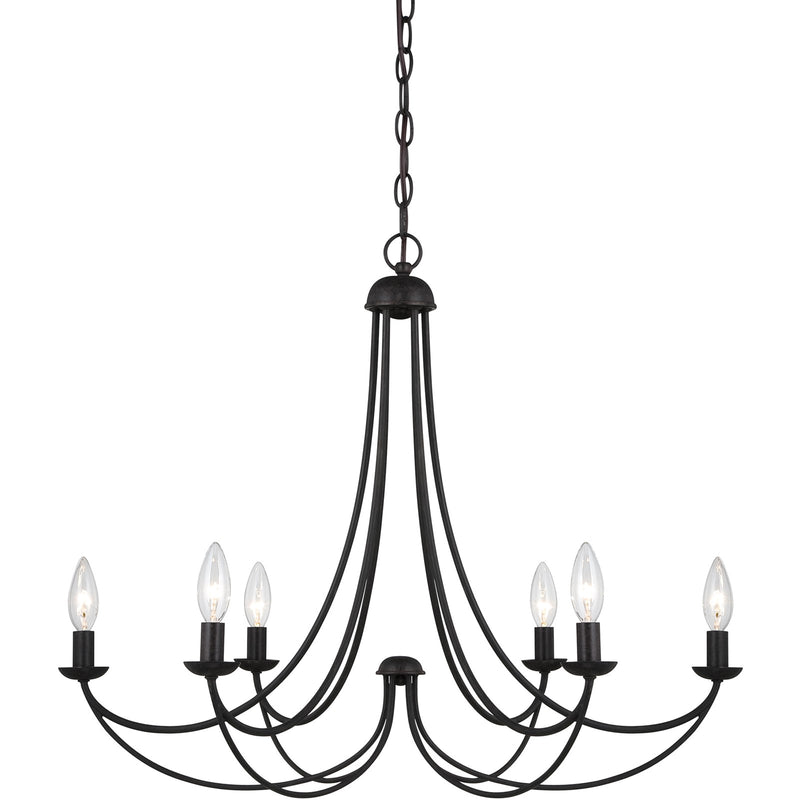 Quoizel Mirren 28in 6-Light Chandelier | Transitional Imperial Bronze Steel | Dining Room & Foyer | 28 x 28 x 23 in | Model MRN5006IB