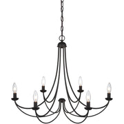 Quoizel Mirren 28in 6-Light Chandelier | Transitional Imperial Bronze Steel | Dining Room & Foyer | 28 x 28 x 23 in | Model MRN5006IB