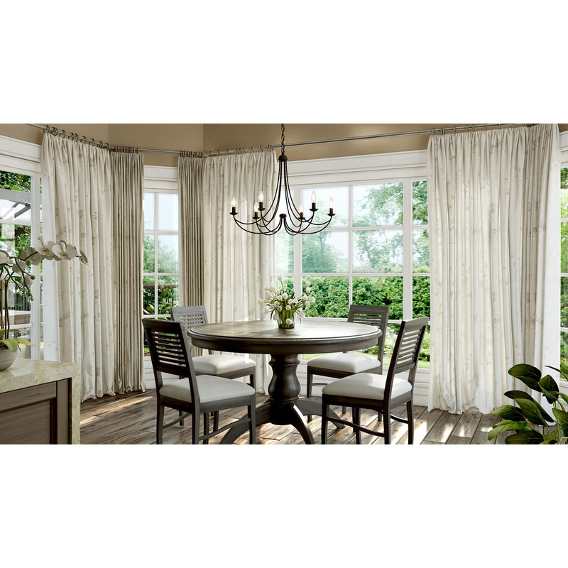Quoizel Mirren 28in 6-Light Chandelier | Transitional Imperial Bronze Steel | Dining Room & Foyer | 28 x 28 x 23 in | Model MRN5006IB