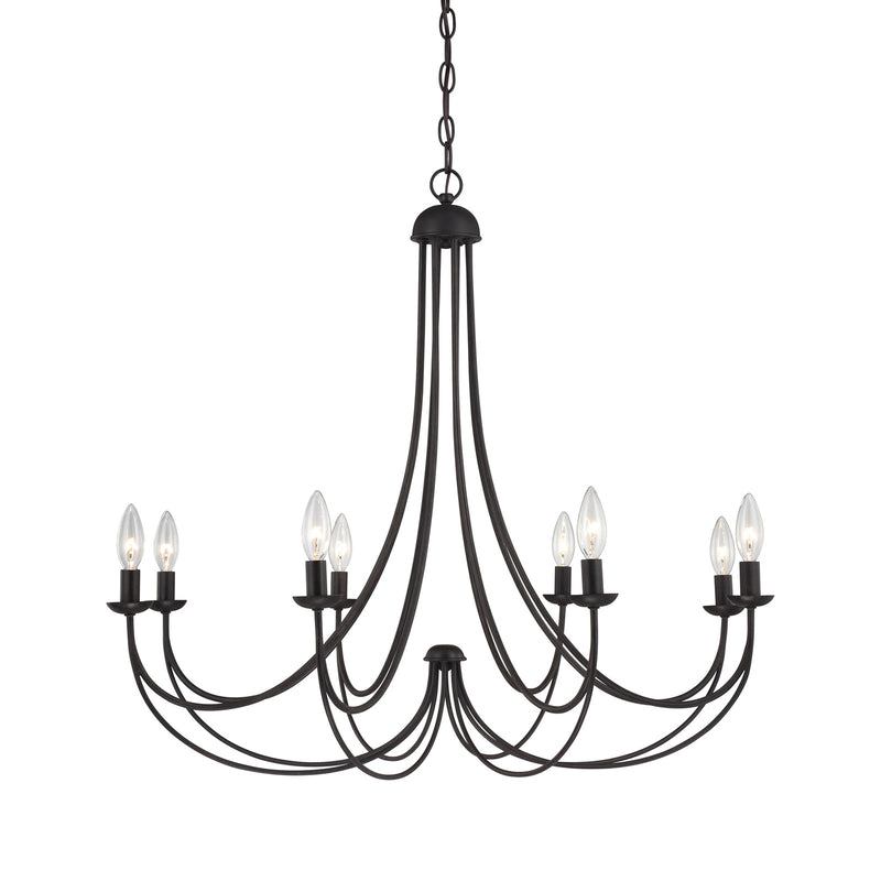 Quoizel Mirren 32in 8-Light Chandelier | Transitional Imperial Bronze Steel | Dining Room & Foyer | 32 x 32 x 28 in | Model MRN5008IB