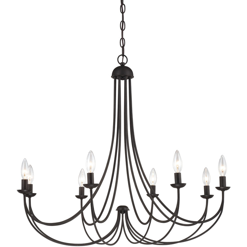 Quoizel Mirren 32in 8-Light Chandelier | Transitional Imperial Bronze Steel | Dining Room & Foyer | 32 x 32 x 28 in | Model MRN5008IB