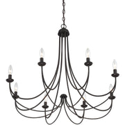 Quoizel Mirren 32in 8-Light Chandelier | Transitional Imperial Bronze Steel | Dining Room & Foyer | 32 x 32 x 28 in | Model MRN5008IB