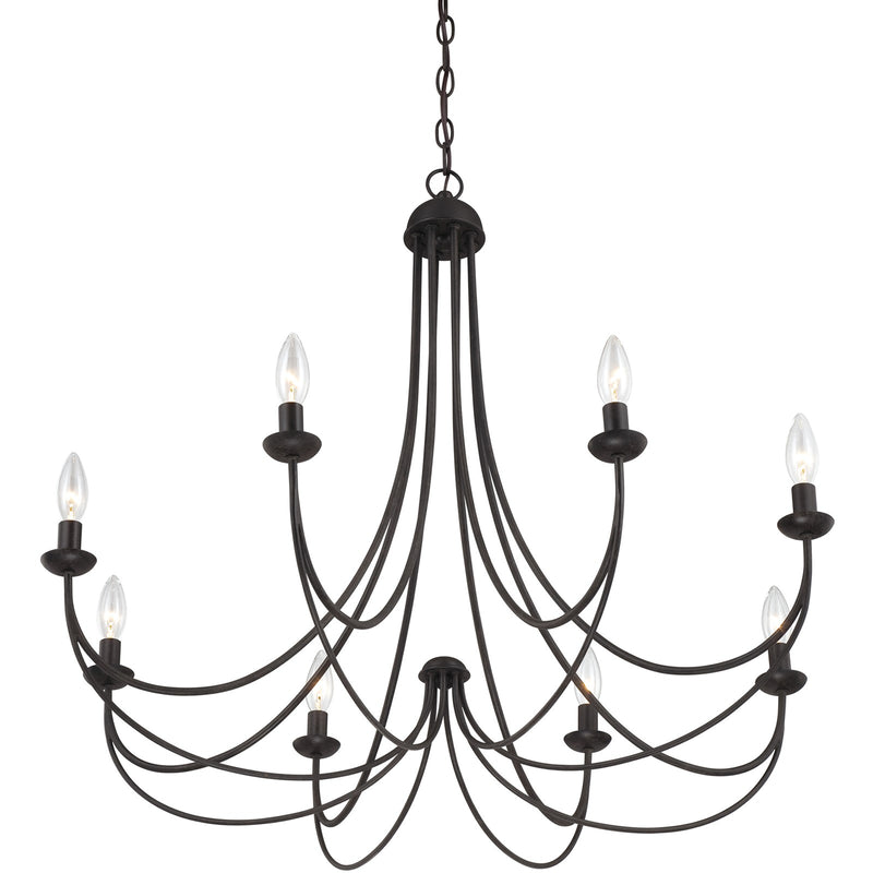 Quoizel Mirren 32in 8-Light Chandelier | Transitional Imperial Bronze Steel | Dining Room & Foyer | 32 x 32 x 28 in | Model MRN5008IB