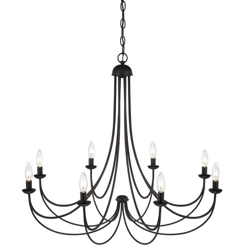 Quoizel Mirren 32in 8-Light Chandelier | Transitional Imperial Bronze Steel | Dining Room & Foyer | 32 x 32 x 28 in | Model MRN5008IB