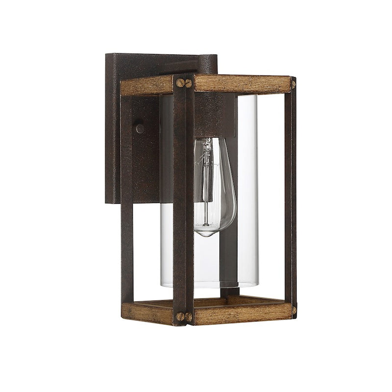 Quoizel Marion Square 7" 1 Light Outdoor Wall Lantern, Black/Clear
