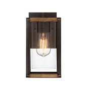 Quoizel Marion Square 7" 1 Light Outdoor Wall Lantern, Black/Clear