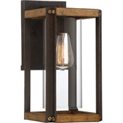 Quoizel Marion Square 8" 1 Light Outdoor Wall Lantern, Black/Clear