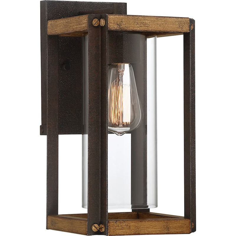 Quoizel Marion Square 8" 1 Light Outdoor Wall Lantern, Black/Clear