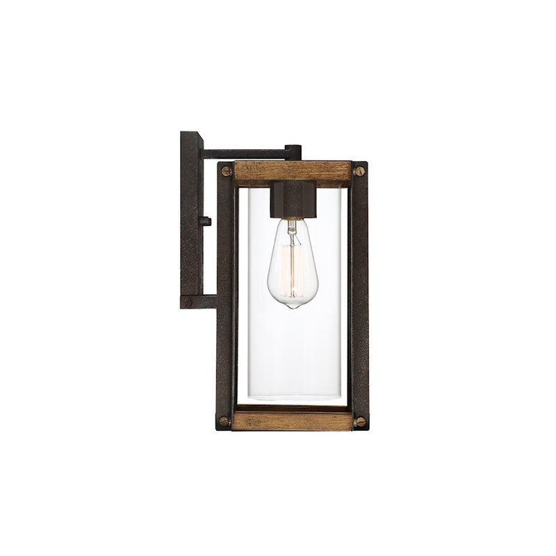 Quoizel Marion Square 8" 1 Light Outdoor Wall Lantern, Black/Clear