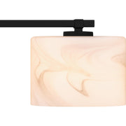 Quoizel Mather 32in 4-Light Vanity Light | Modern Matte Black and White Marble Glass | Bathroom Vanity & Powder Room | Model MTH8632MBK
