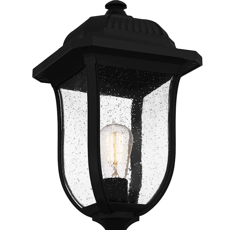 Quoizel Mulberry 1 Light 20" Outdoor Lantern, Black/Clear Seedy