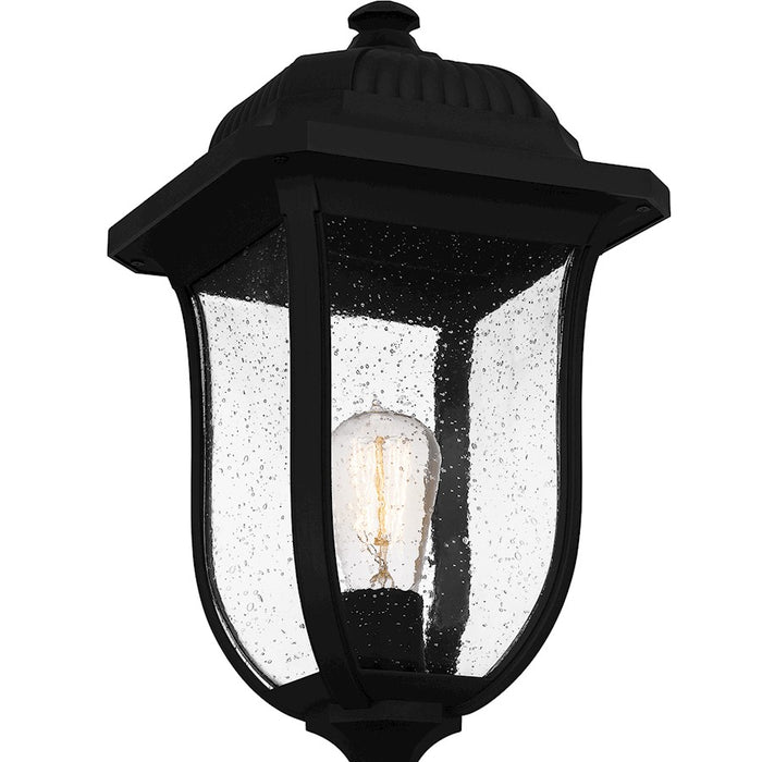 Quoizel Mulberry 1 Light 20" Outdoor Lantern, Black/Clear Seedy