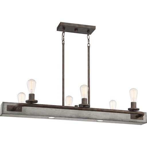 Quoizel Melville Linear 6 Light Chandelier, Iron Gate