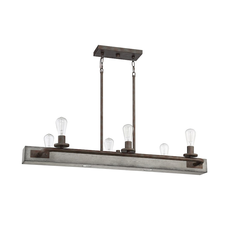 Quoizel Melville Linear 6 Light Chandelier, Iron Gate