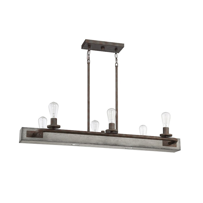 Quoizel Melville Linear 6 Light Chandelier, Iron Gate