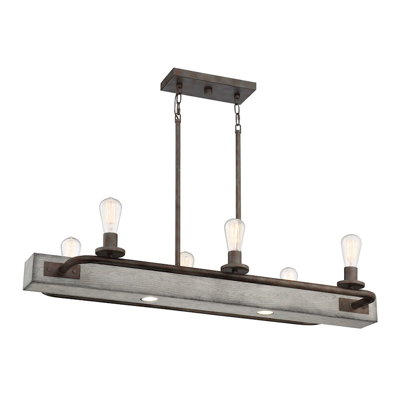 Quoizel Melville Linear 6 Light Chandelier, Iron Gate