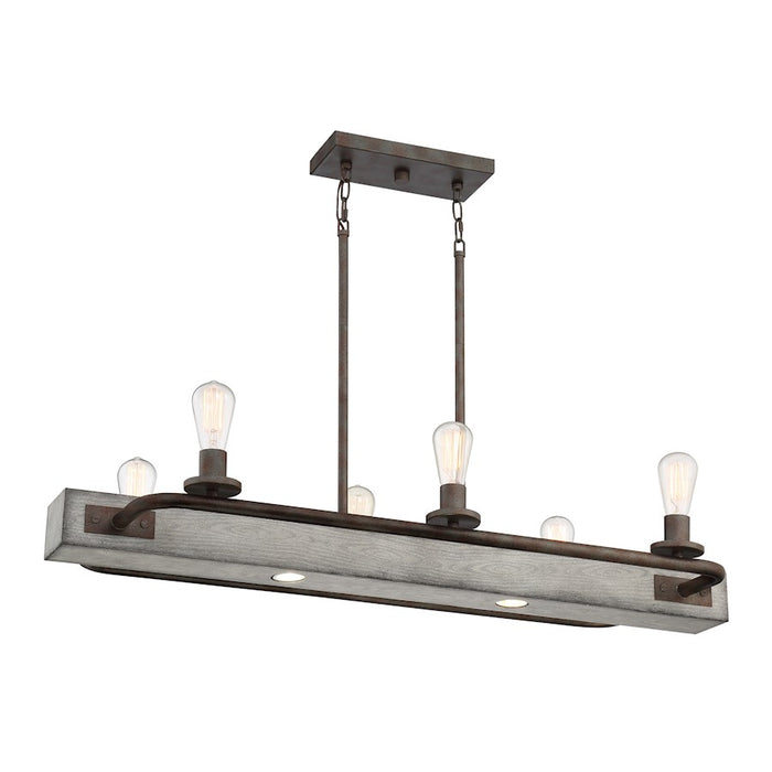 Quoizel Melville Linear 6 Light Chandelier, Iron Gate