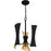 Quoizel Myla 3 Light Pendant, Black/Black Metal Shade Gold Inside