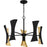 Quoizel Myla 10 Lt Chandelier, Black/Black Metal Shade Gold Inside