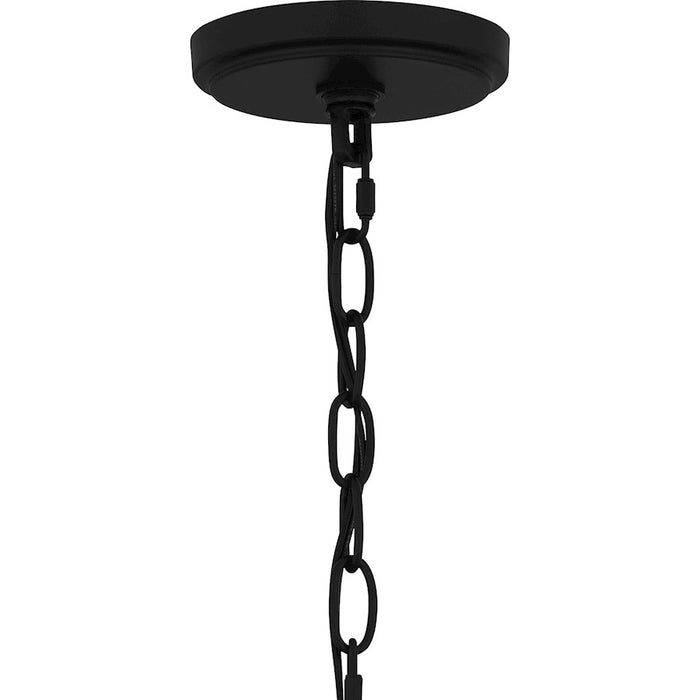 Quoizel Myla 10 Lt Chandelier, Black/Black Metal Shade Gold Inside